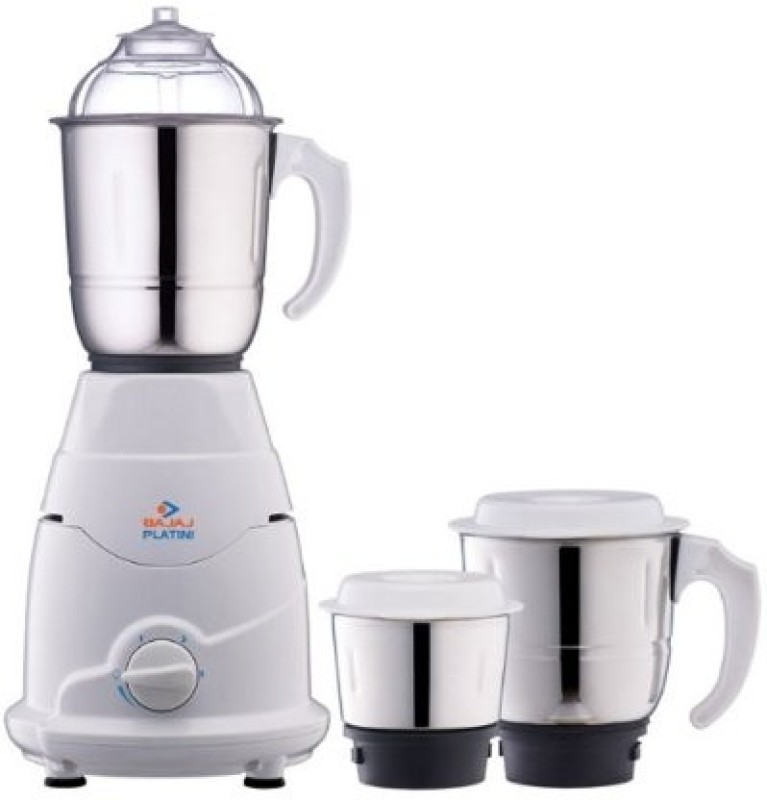 Bajaj Platini PX 75M with 3 Jars 500 W Mixer Grinder(White, 3 Jars)