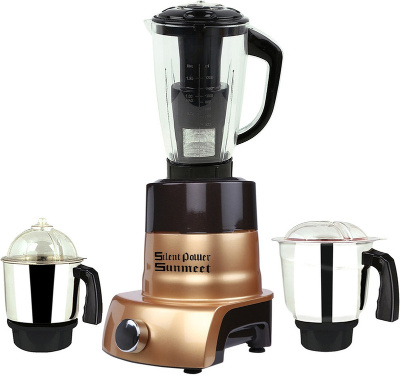 SilentPowerSunmeet MA MGJ WF 2017-134 MA ABS Body MGJ WF 2017-134 1000 W Mixer Grinder(Gold, 3 Jars)