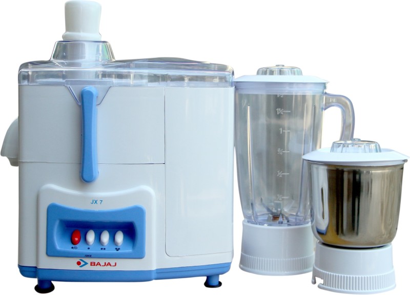 Bajaj Majesty JX 7 500 W Juicer Mixer Grinder(White, Blue, 2 Jars)