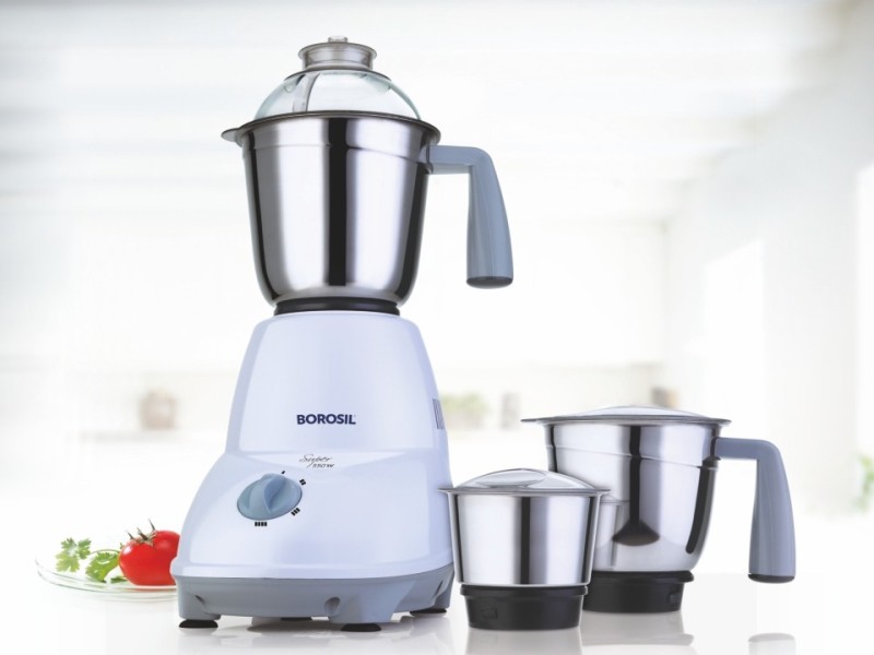 Borosil HAMG550W11 Super 550 W Mixer Grinder(White & Grey, 3 Jars)