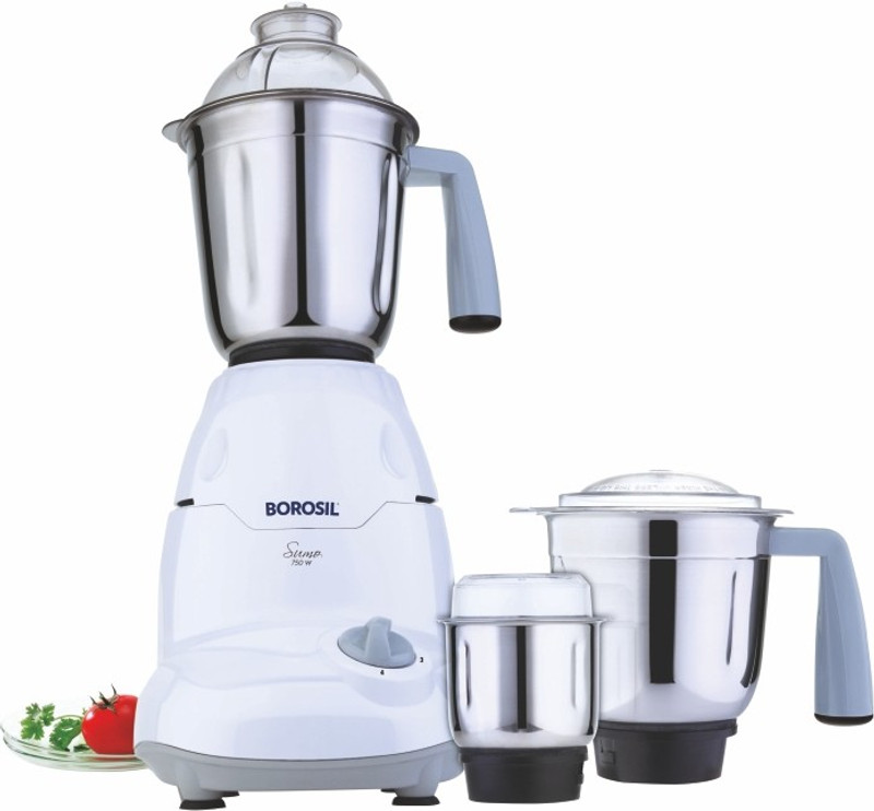 Borosil Sumo 750 W Mixer Grinder(White, 3 Jars)