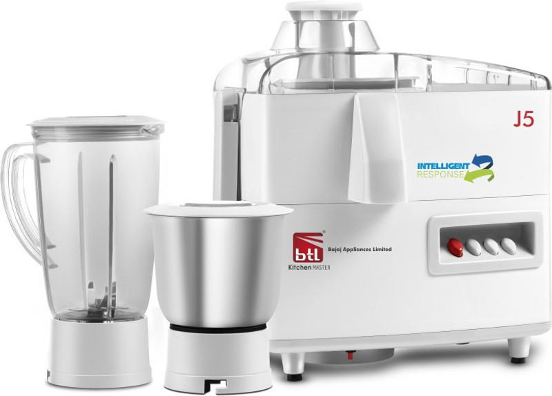 BTL Bajaj J-5 450 W Juicer Mixer Grinder(White, 2 Jars)