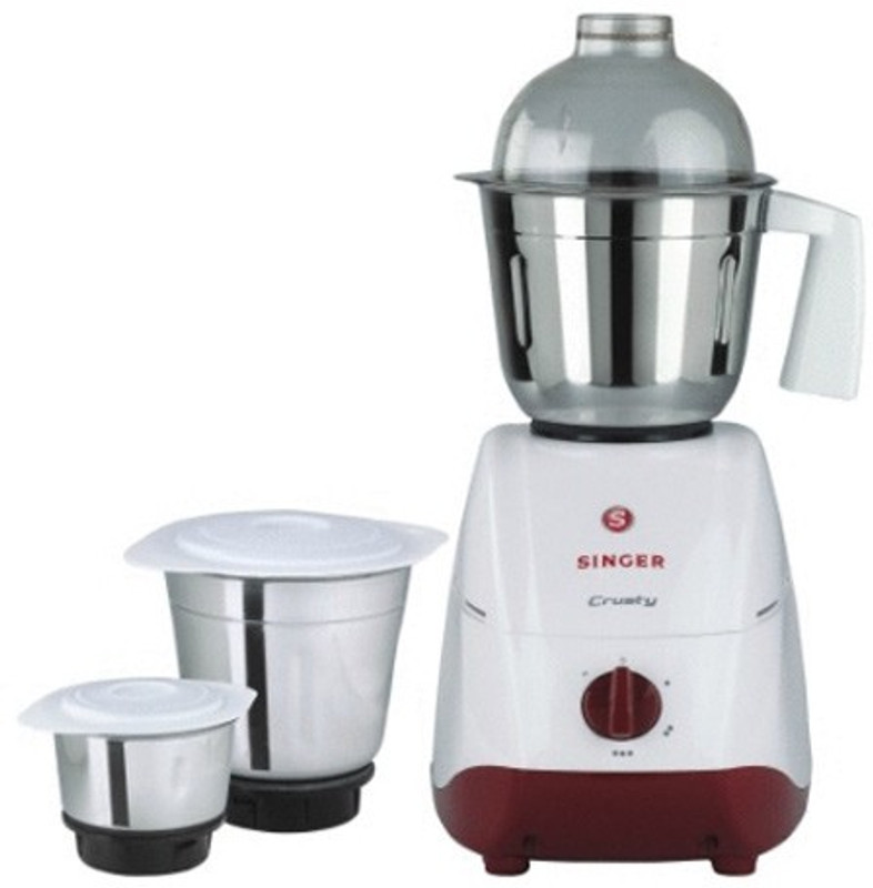 Singer MG Crusty 550 W Mixer Grinder(White, Maroon, 3 Jars)