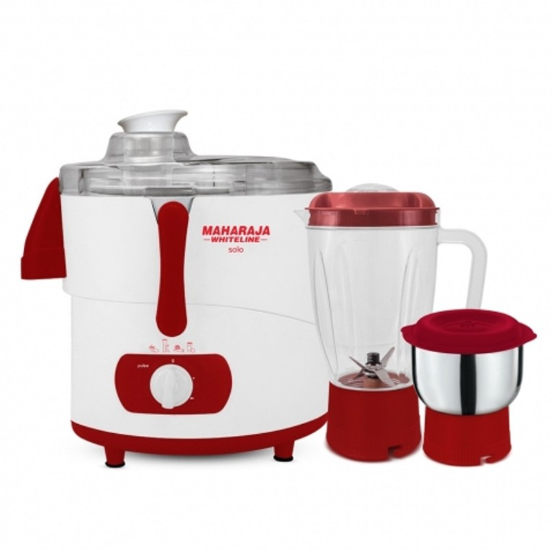Maharaja Whiteline jx4 Solo Jmg 450 W Juicer Mixer Grinder(Red, White, 2 Jars)