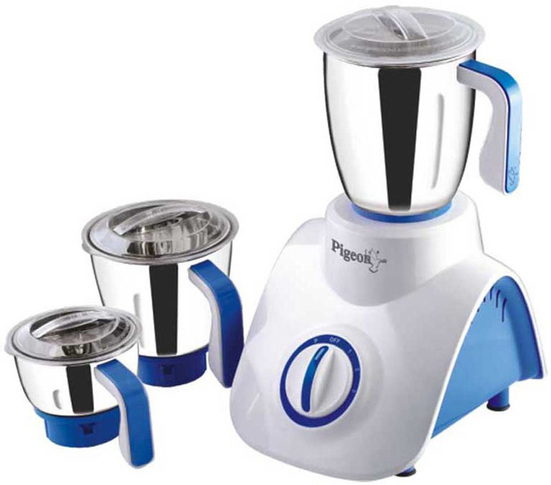 Pigeon Super Storm Mixer Grinder Super Storm 750 W Mixer Grinder(White, Blue, 3 Jars) Pigeon Super Storm Mixer Grinder Super Storm 750 W Mixer Grinder(White, Blue, 3 Jars)