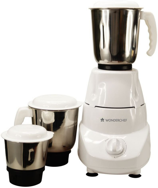 Wonderchef Parato Prato Mixer Grinder 500 W Mixer Grinder(White, 3 Jars)