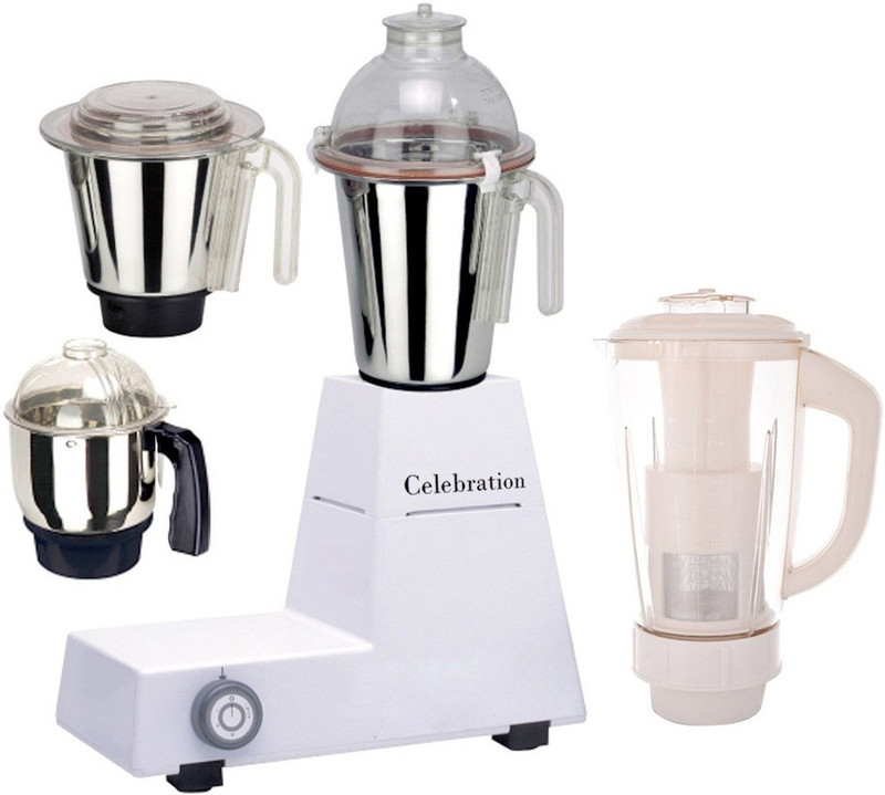 Celebration New MG16 53 C MG16 53 600 W Mixer Grinder(White, 4 Jars)