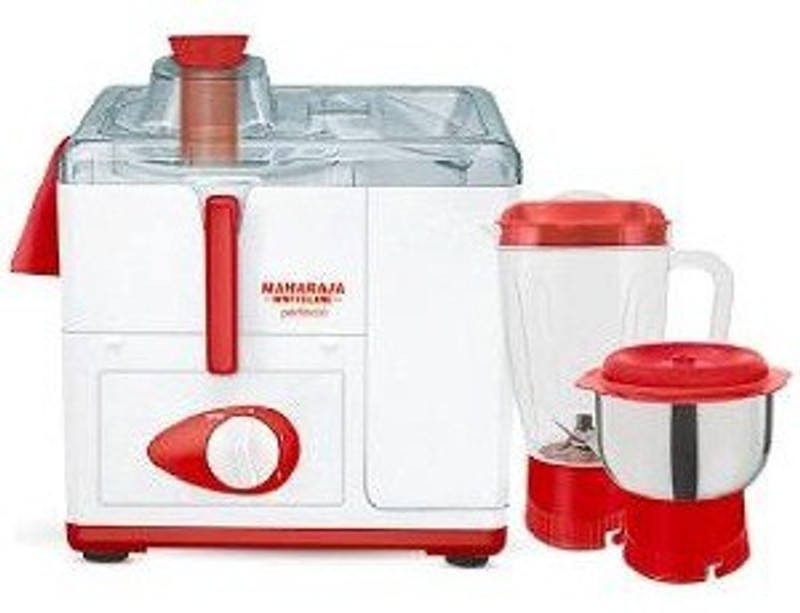 Maharaja Whiteline PERFECTO 550 W Juicer Mixer Grinder(Happiness Red and White, 2 Jars)