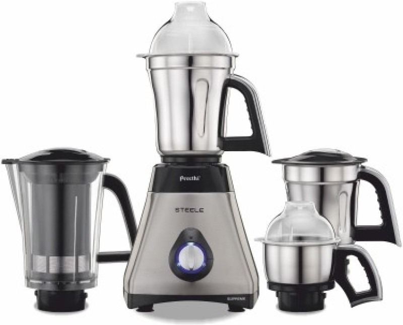 Preethi MG 208 Steele Supreme 750 W Juicer Mixer Grinder(Gray, 4 Jars)