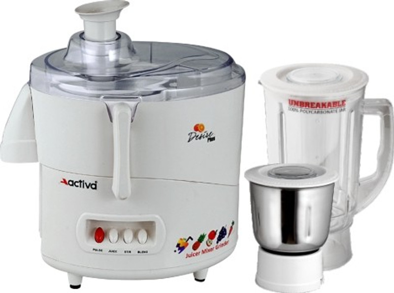 ACTIVA JMG DESIRE PLUS 600 W Juicer Mixer Grinder(White, 2 Jars)