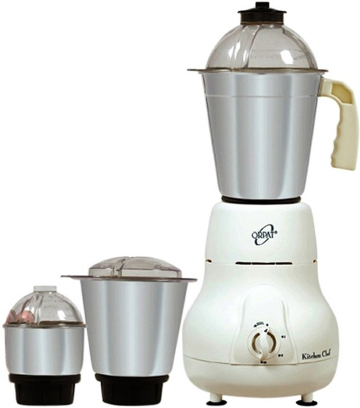 Orpat KITCHEN CHEF Kitchen Chef 500 W Mixer Grinder(White, 3 Jars)
