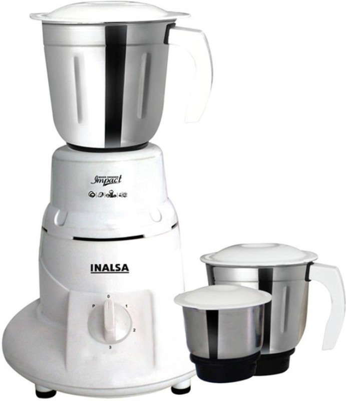 Inalsa impact IMPACT 550 W Mixer Grinder(White, 3 Jars)