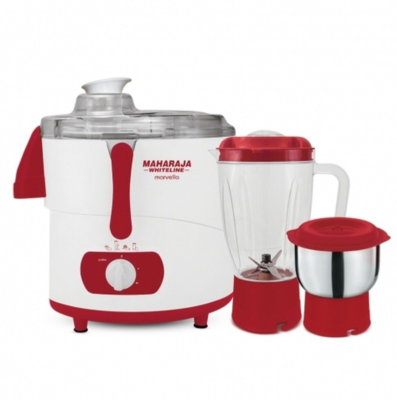 Maharaja Whiteline JX-109 Marvello 450 W Juicer Mixer Grinder(White, 2 Jars)