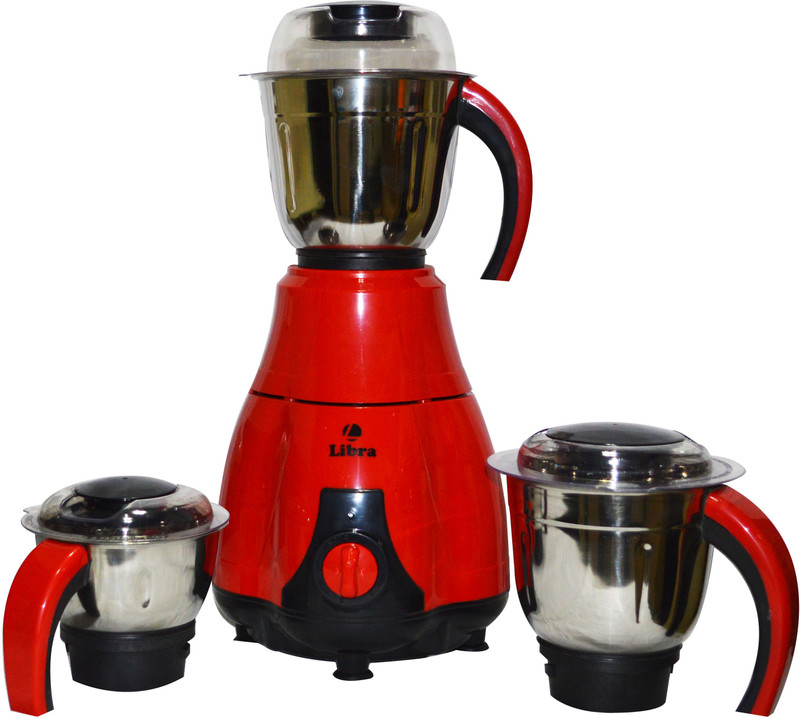 Libra MG1 3 jar Mixer grinder with ISI Approval &650 watt Motor 650 W Mixer Grinder(Red, Black, 3 Jars) Libra MG1 3 jar Mixer grinder with ISI Approval &650 watt Motor 650 W Mixer Grinder(Red, Black, 3 Jars)