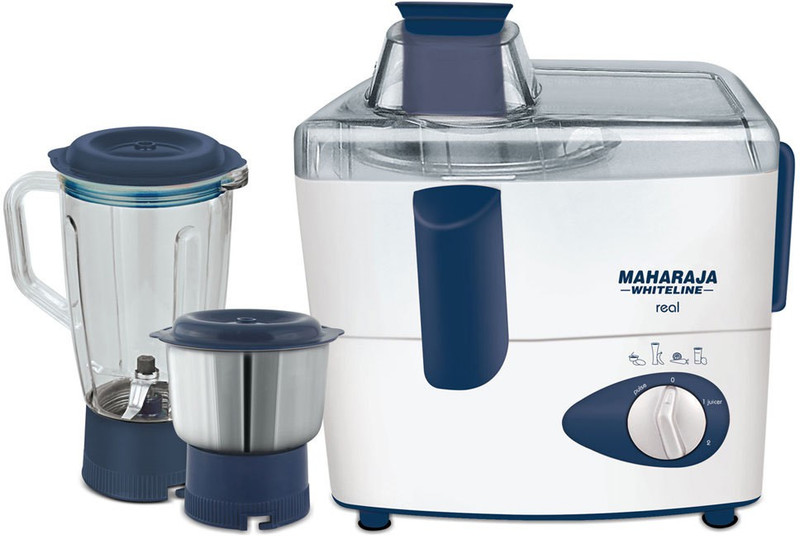 Maharaja Whiteline JX-207 JMG Real 450 W Juicer Mixer Grinder(Mystic Blue & White, 2 Jars)