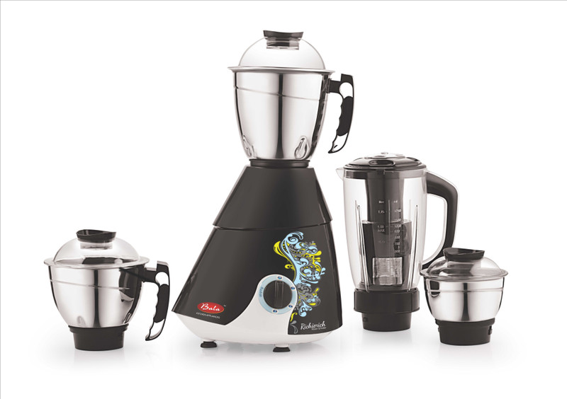 Bala Richie rich richie rich 1000 W Juicer Mixer Grinder(black and yellow, 4 Jars)