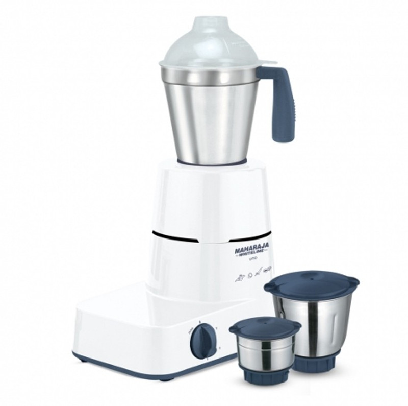 Maharaja Whiteline jx4 Uno 500 W Mixer Grinder(Blue And White, 3 Jars)