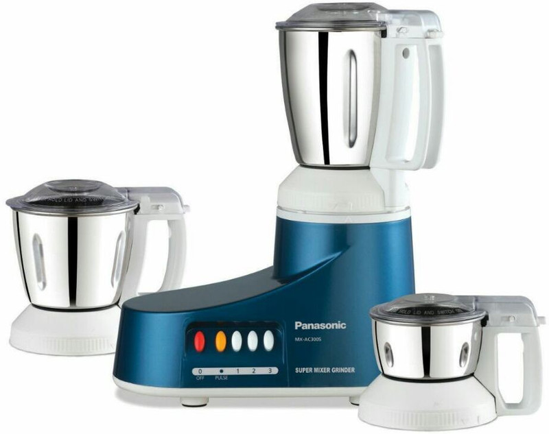 Panasonic MX-AC300S AC300SB 550 W Mixer Grinder(Blue, 3 Jars)