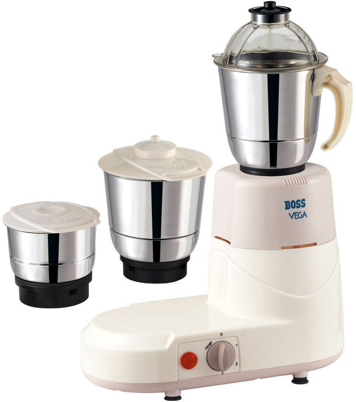 Boss Vega 550 W Mixer Grinder(Ivory, 3 Jars) Boss Vega 550 W Mixer Grinder(Ivory, 3 Jars)