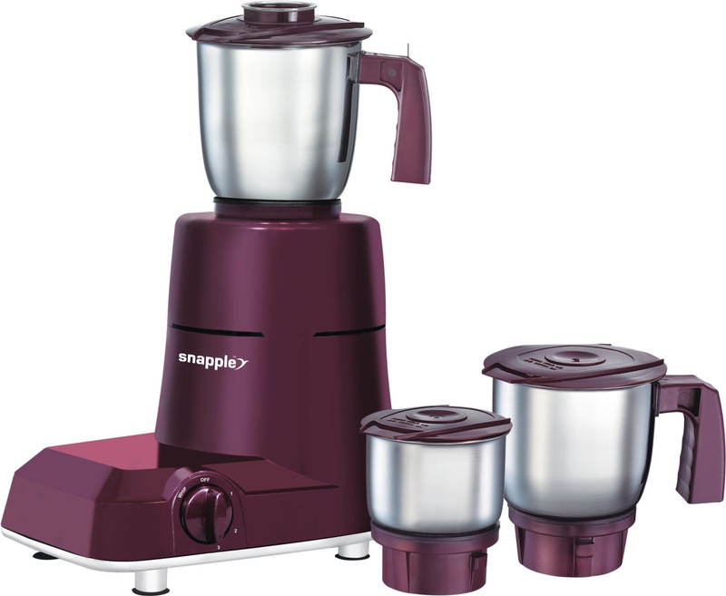 Snapple Rapido 550 W Mixer Grinder(Brown, 3 Jars)
