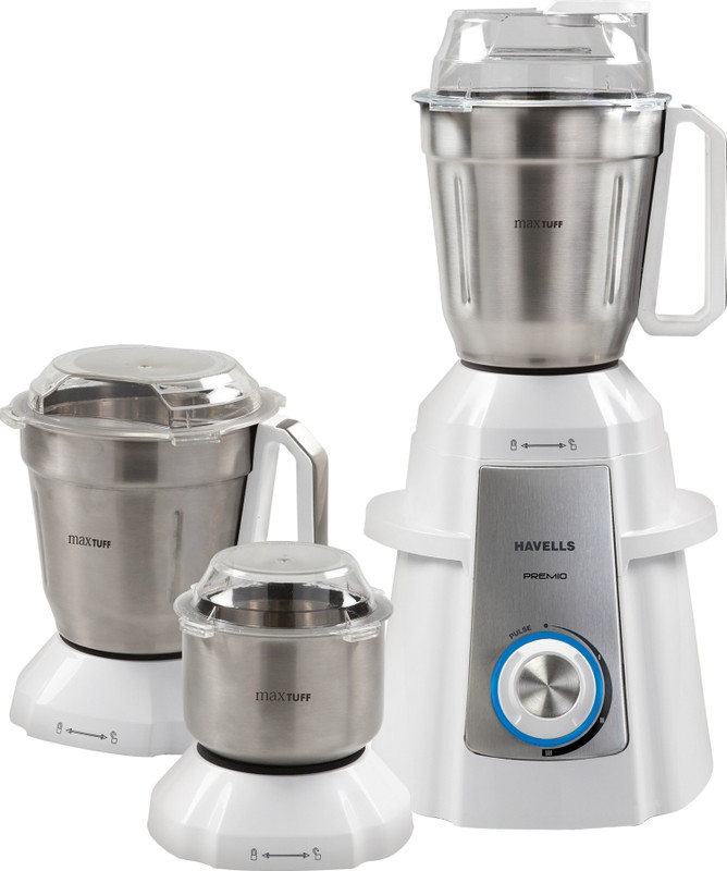 Havells Premio 750 W Mixer Grinder(White, 3 Jars)