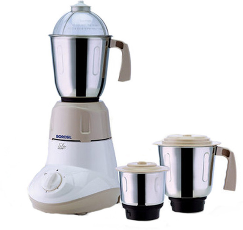 Borosil Star 500 W Mixer Grinder(White, 3 Jars)