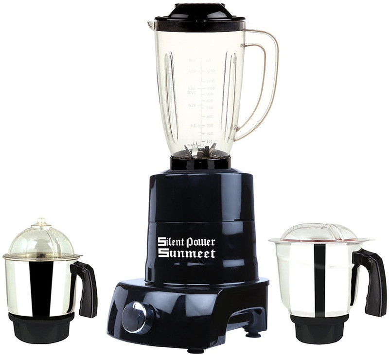 SilentPowerSunmeet MA MGJ WOF 2017-110 MA ABS Body MGJ WOF 2017-110 1000 W Juicer Mixer Grinder(Black, 3 Jars)