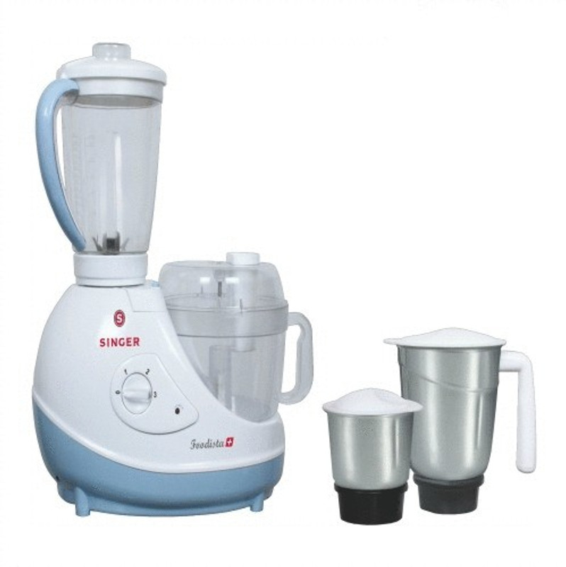 Singer SFP614FBT (Foodista Plus) 600 W Food Processor(Blue & White)