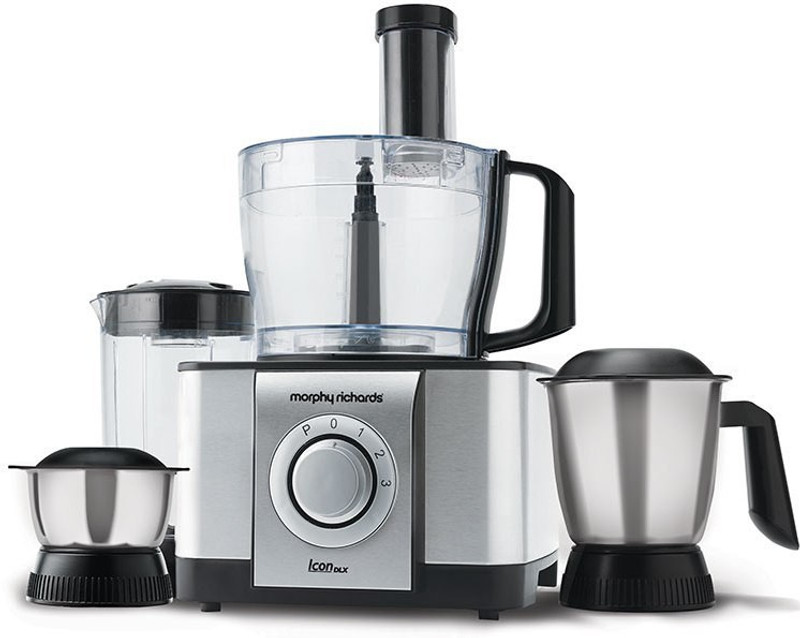 Morphy Richards Jx4 Icon DLX Food Processor 1000 W Juicer Mixer Grinder(Steel Black, 4 Jars)