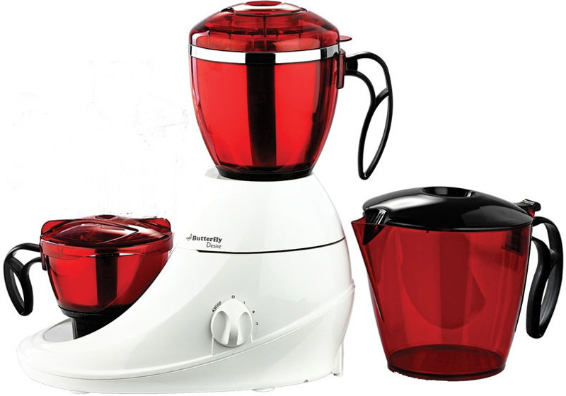 Butterfly 3 Jars Desire 745 W Mixer Grinder(Red, 3 Jars)