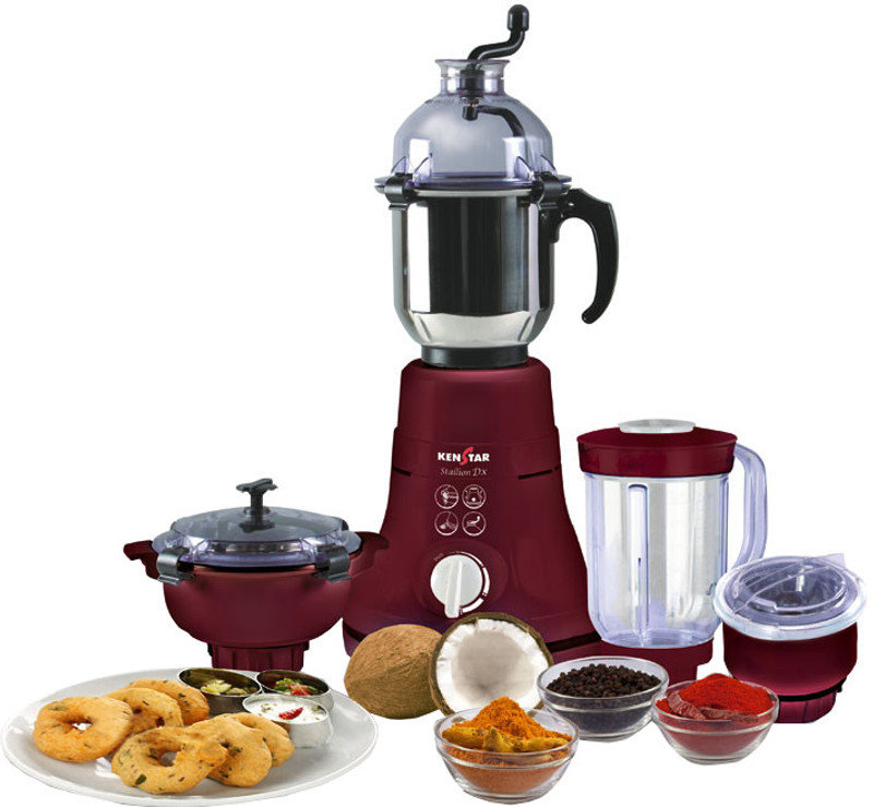 Kenstar KMD60M4P-DBF 600 W Juicer Mixer Grinder(Maroon, 4 Jars)