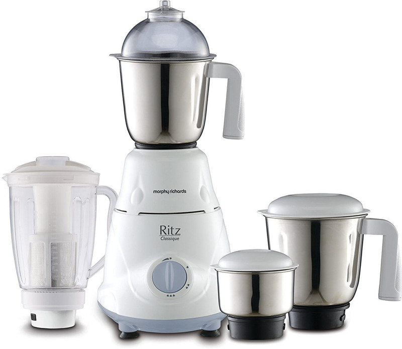 Morphy Richards Ritz Classic-600 Watts-Mixer-Grinder Ritz Classique 600 W Mixer Grinder(White, 4 Jars) Morphy Richards Ritz Classic-600 Watts-Mixer-Grinder Ritz Classique 600 W Mixer Grinder(White, 4 Jars)