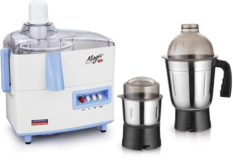 Padmini Essentia Pro DELMERD 450 W Juicer Mixer Grinder(White & Blue, 2 Jars)