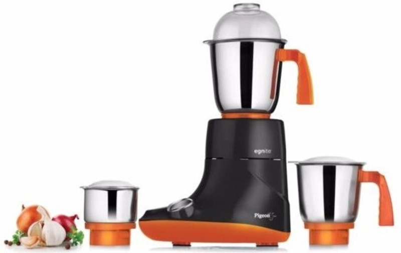 Pigeon Egnite 750 W Mixer Grinder(Balck, Orange, 3 Jars) Pigeon Egnite 750 W Mixer Grinder(Balck, Orange, 3 Jars)
