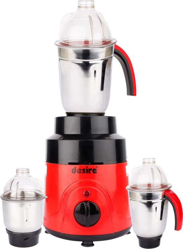Desire CR 750 W Mixer Grinder (RedBlack, 3 Jars) 750 W Mixer Grinder(Red, Black, 3 Jars)