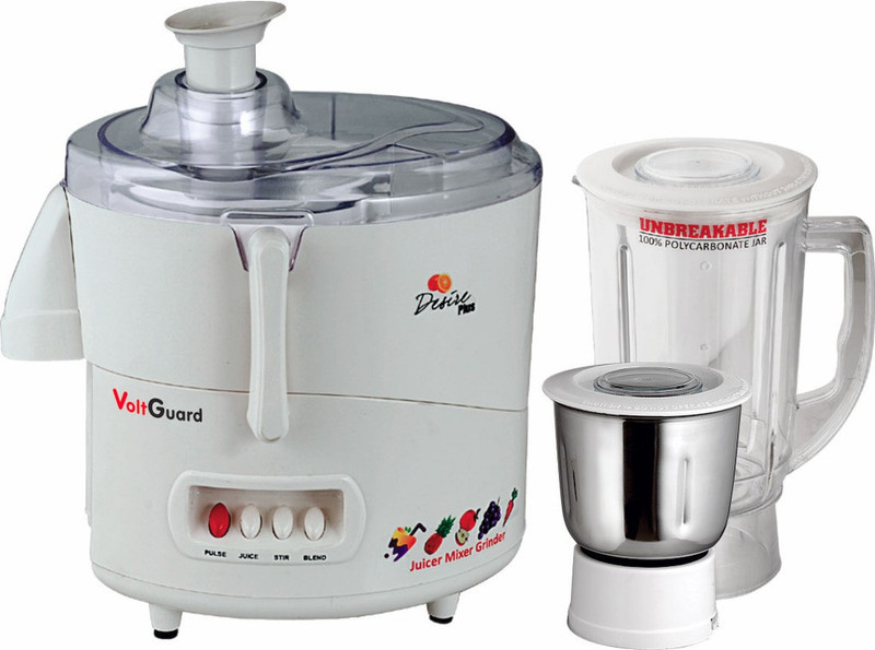 VOLTGUARD Jar 2 600 WATTS DESIRE PLUS 600 W Juicer Mixer Grinder(White, 2 Jars) VOLTGUARD Jar 2 600 WATTS DESIRE PLUS 600 W Juicer Mixer Grinder(White, 2 Jars)
