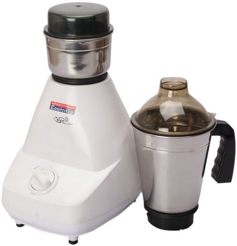 Padmini Essentia Mixer Grinder Cuttee 400 W Mixer Grinder(White, 2 Jars)