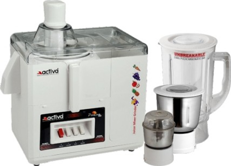 ACTIVA JMG Premium Plus 750 W Juicer Mixer Grinder(Opal White, 3 Jars)