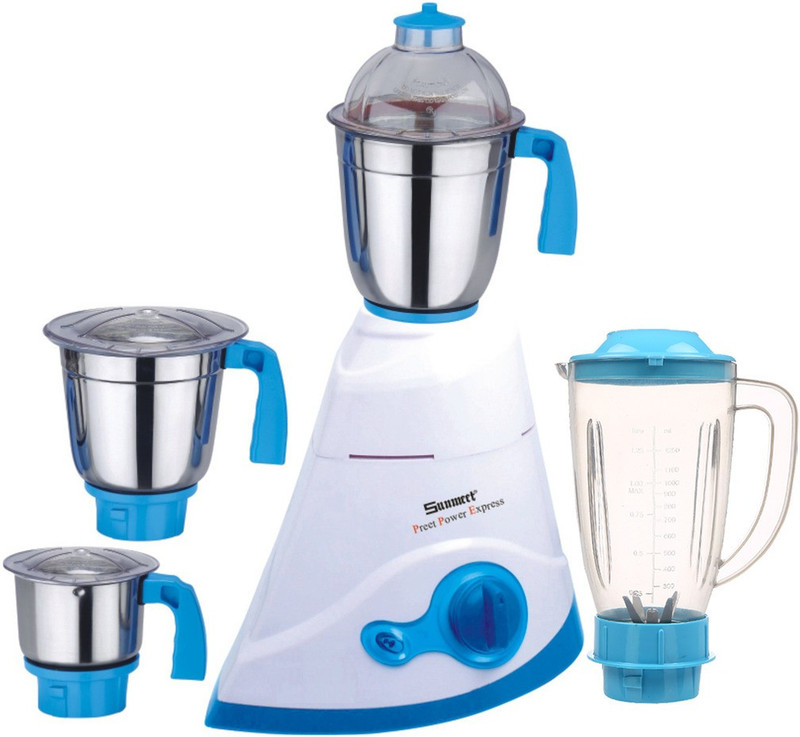 Sunmeet ABS Body MG16-WFJ125 1000 W Juicer Mixer Grinder(Multicolor, 4 Jars)
