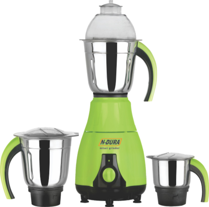 Ndura JY3 Joy 550 W Mixer Grinder(Green, 3 Jars)