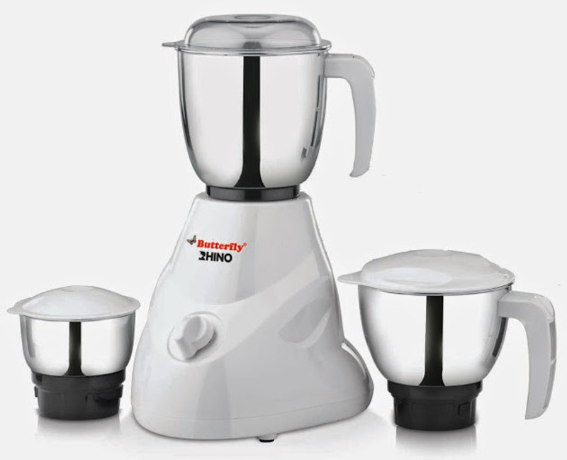Butterfly Rhino 550w 550 W Mixer Grinder(White, 3 Jars)