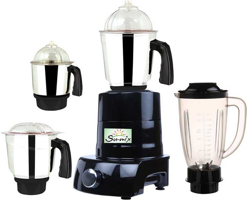 Su-Mix MA MGJ WOF 2017-130 MA ABS Body MGJ WOF 2017-130 750 W Juicer Mixer Grinder(Black, 4 Jars) Su-Mix MA MGJ WOF 2017-130 MA ABS Body MGJ WOF 2017-130 750 W Juicer Mixer Grinder(Black, 4 Jars)