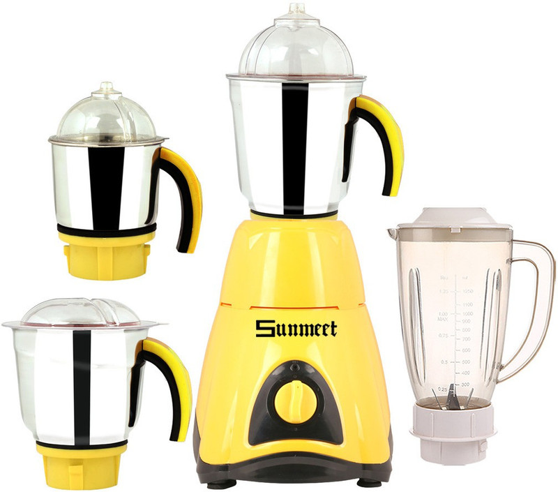 Sunmeet ABS Body MG16-WFJ43 600 W Juicer Mixer Grinder(Multicolor, 4 Jars)