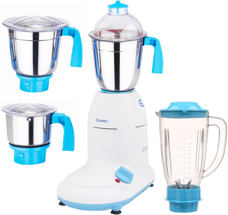 Sunmeet ABS Body MG16-WFJ26 600 W Juicer Mixer Grinder(Multicolor, 4 Jars)