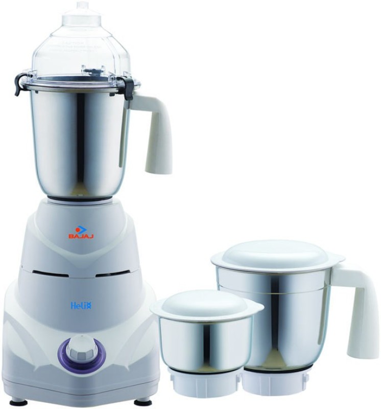 Bajaj Helix 750 W Mixer Grinder(White, 3 Jars)