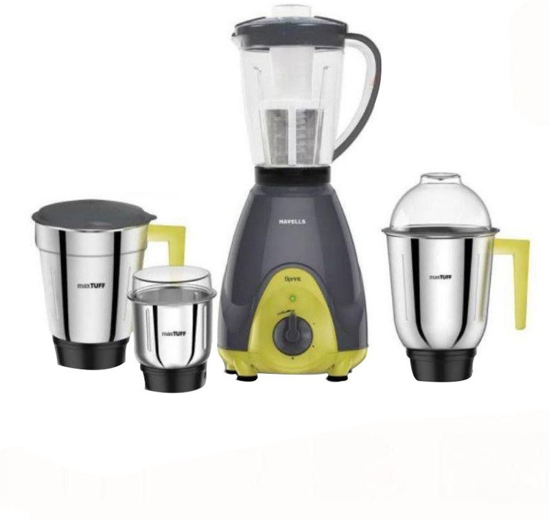 Havells Sprint GHFMGBJE060 600 W Mixer Grinder(Grey and Yellow, 4 Jars)