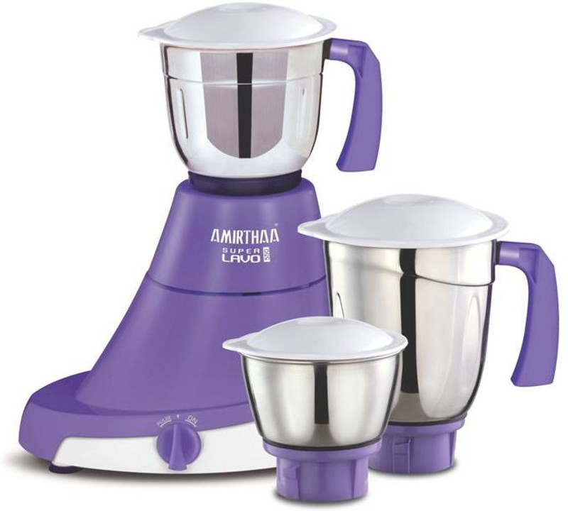 AMIRTHAA SUPER LAVO 550W (3 Jars) 550 W Mixer Grinder(Lavender with White, 3 Jars)