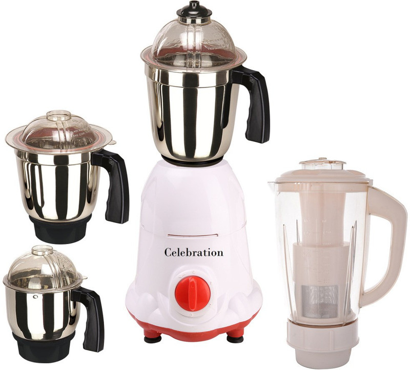 Celebration New MG16 6 C MG16 6 600 W Mixer Grinder(White, 4 Jars)