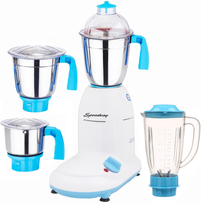 Sunmeet ABS Plastic 4 Jars 600 Watts Speedway ABS PlasticMA16-WFJ 600Watt 600 W Juicer Mixer Grinder(Multicolor, 4 Jars)