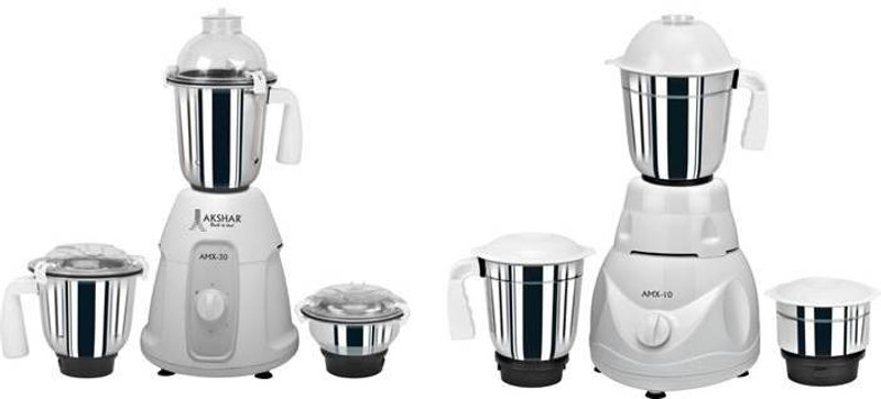 AKSHAR AMX 550 W Mixer Grinder(White, Black, 6 Jars)